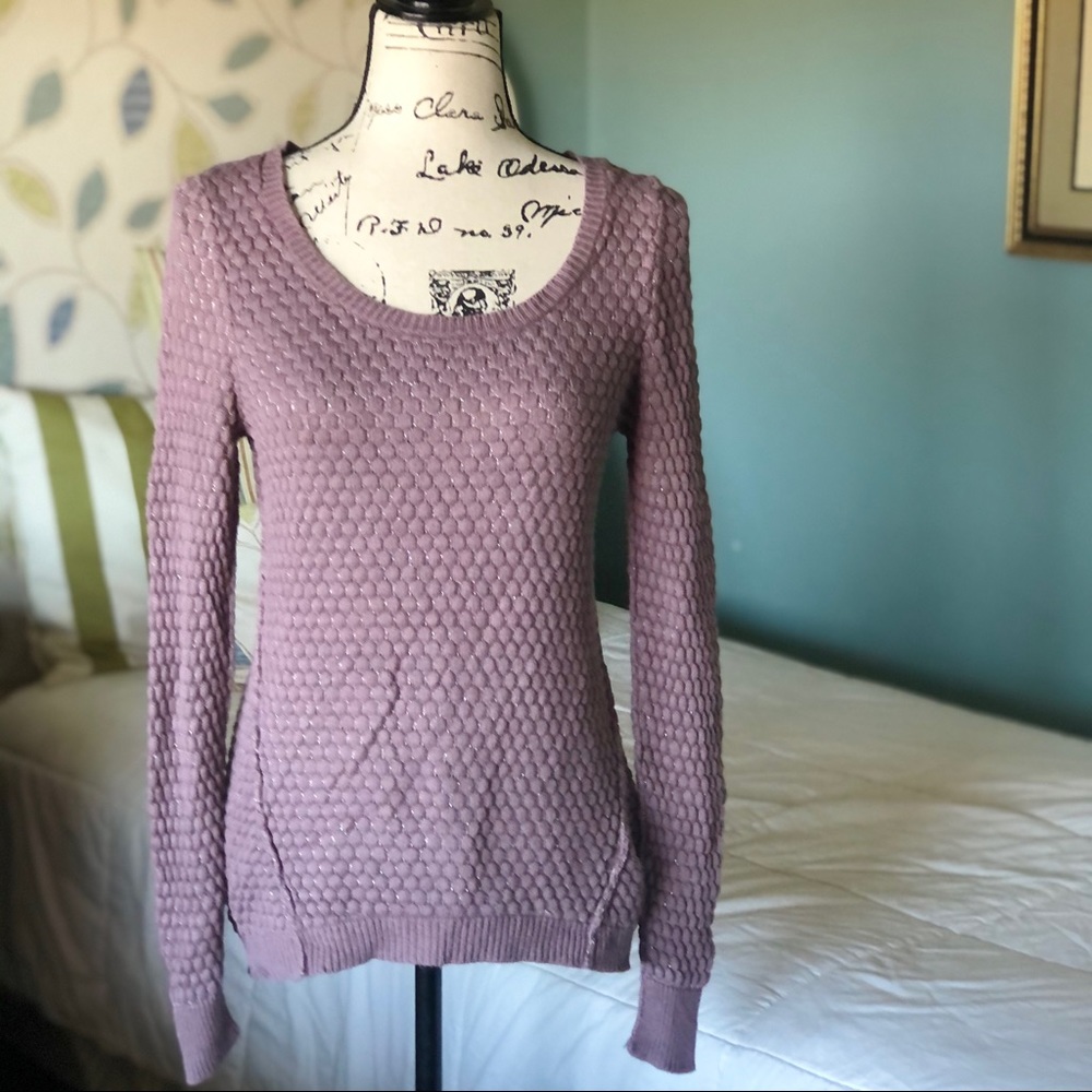 Maurices Purple Sparkle High-Low Sweater
